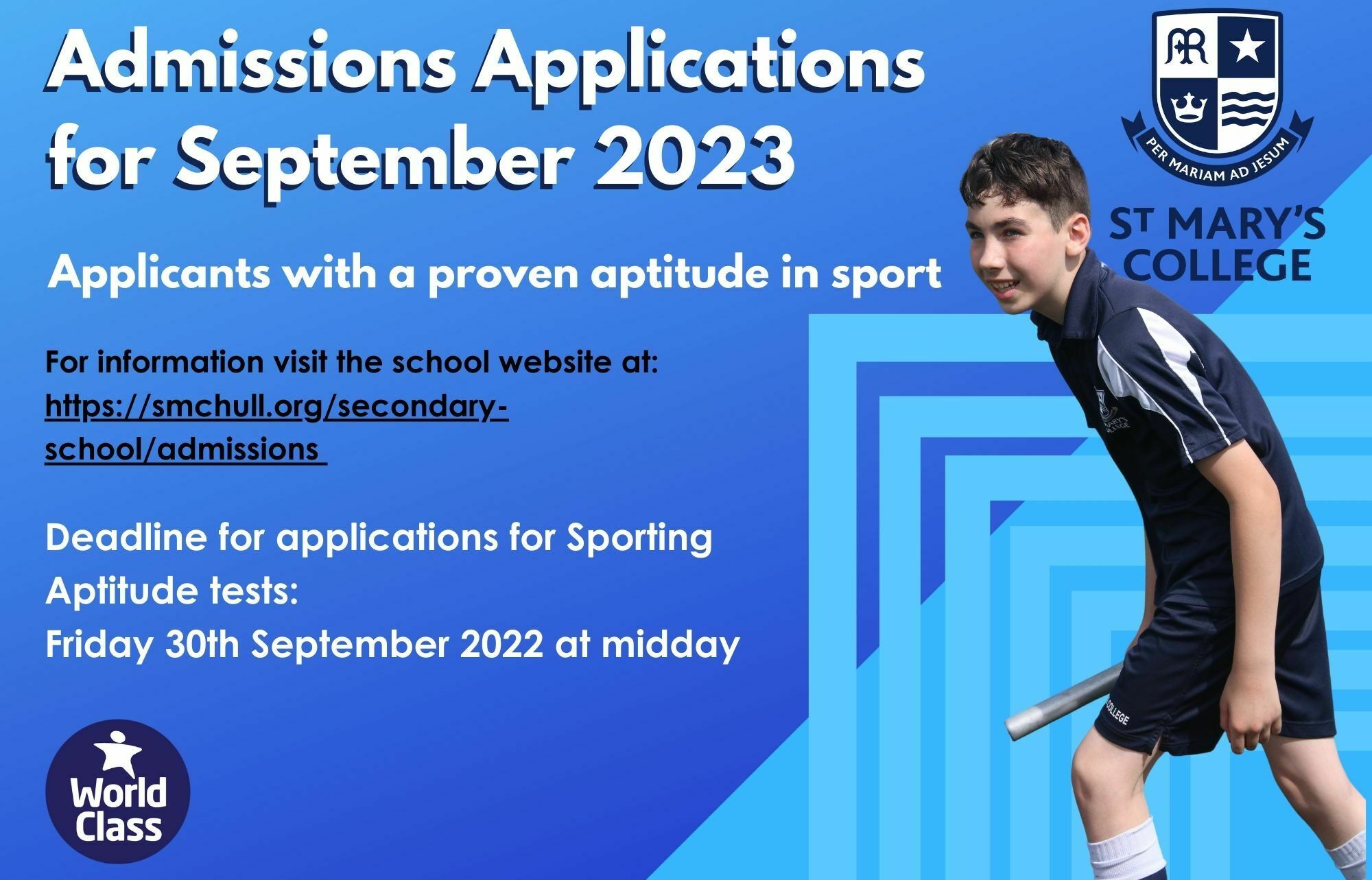 Admissions Applications for September 2023