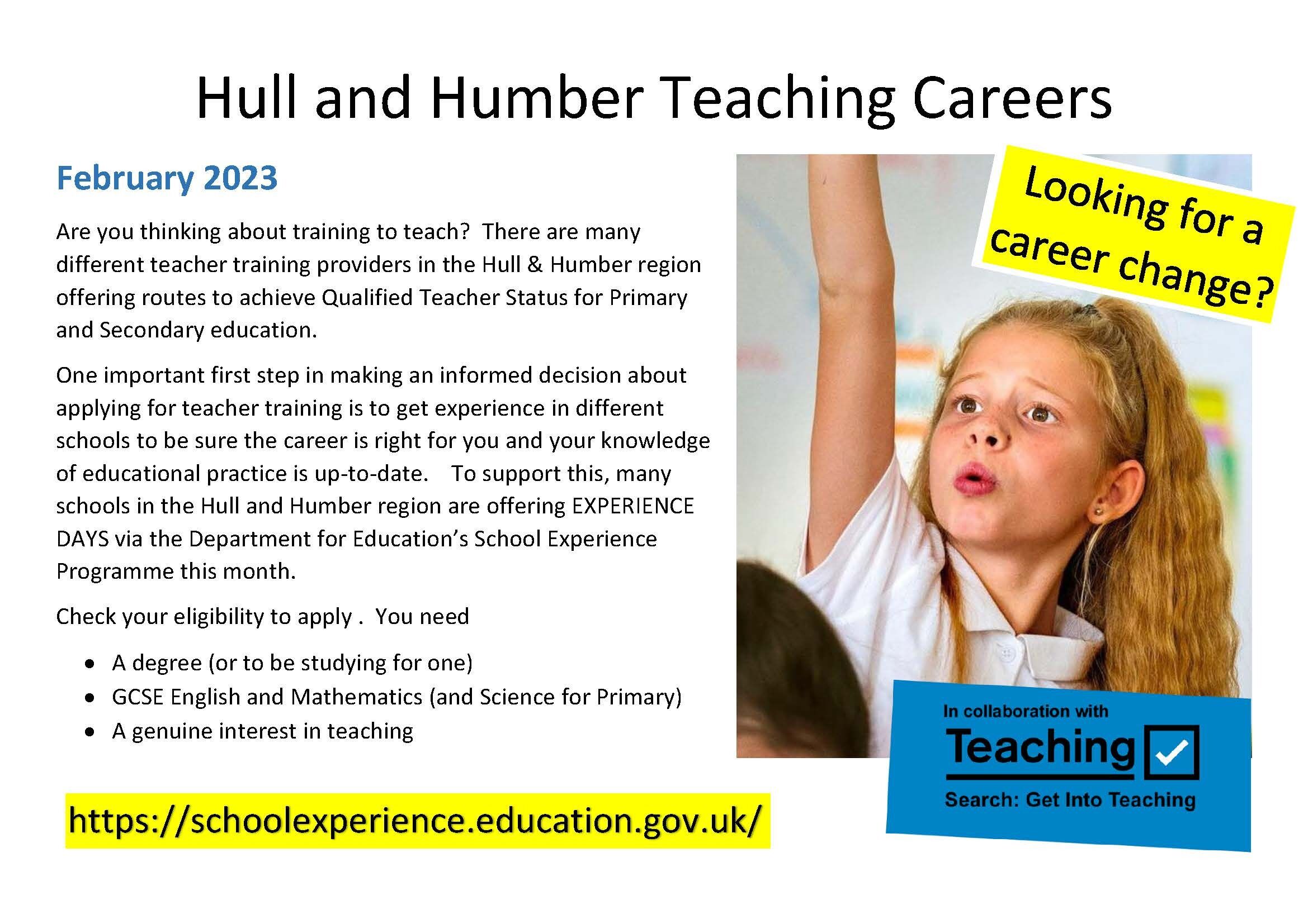 Hull and Humber Teaching Careers Feb2023
