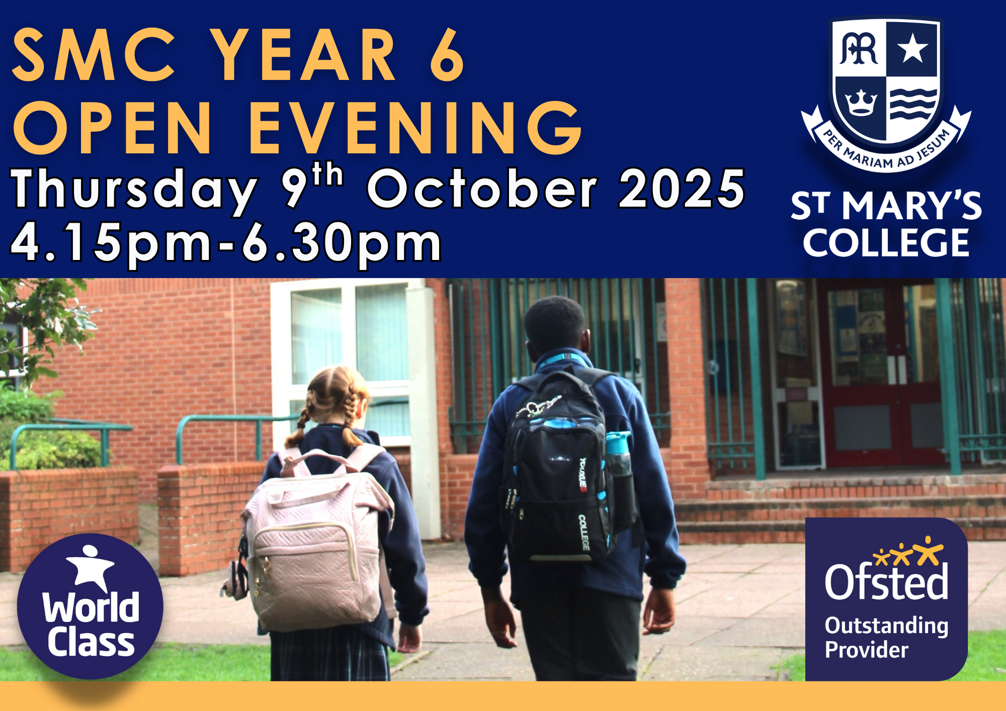 Admissions Open Evening screens slides
