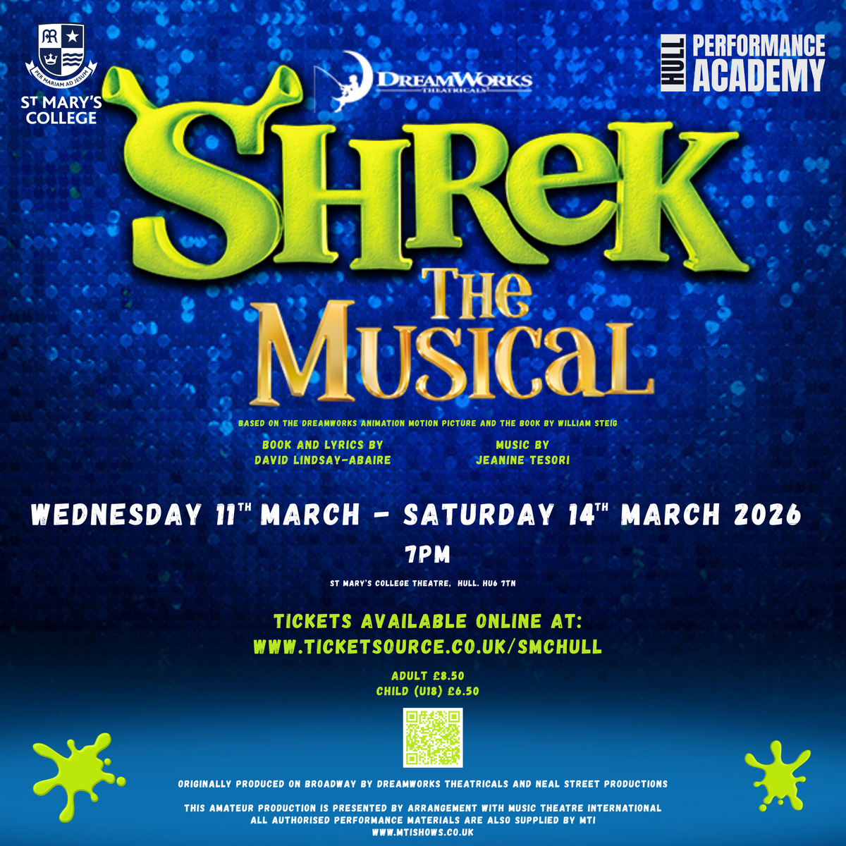 Shrek 2026 Poster Square Pillow