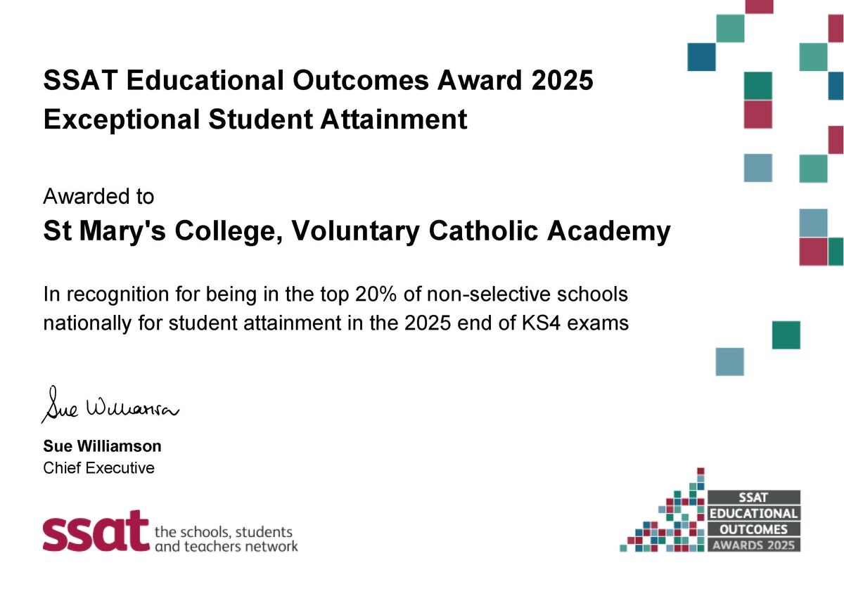 St Marys College Voluntary Catholic Academy Exceptional Student Attainment